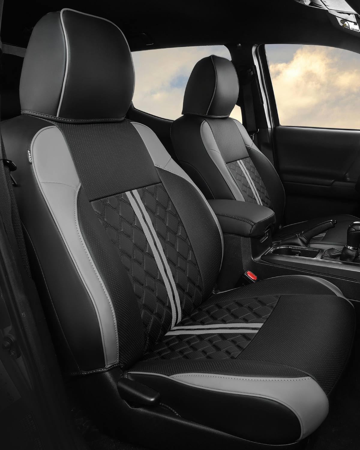 RIDEPOSH Tacoma double cab full set seat covers with console cover for interior protection