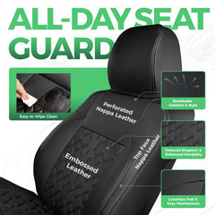 RIDEPOSH embossed leather look seat covers for Tacoma add premium style