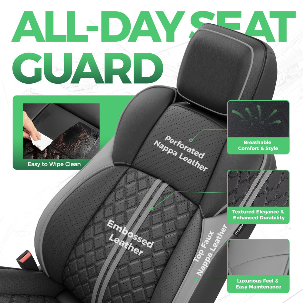RIDEPOSH durable faux leather protects Tacoma seats from daily wear