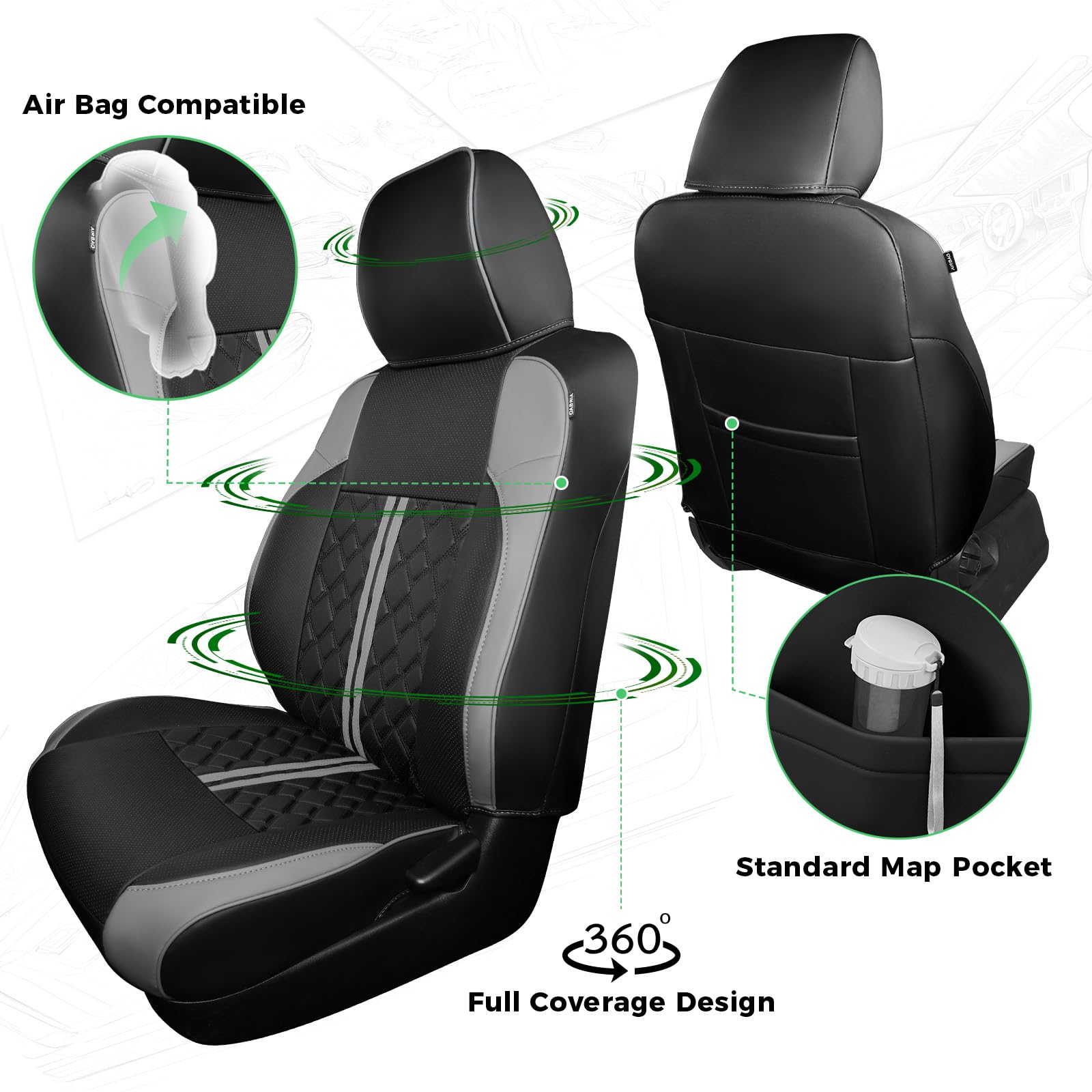 RIDEPOSH durable faux leather seat covers resist scratches and daily wear