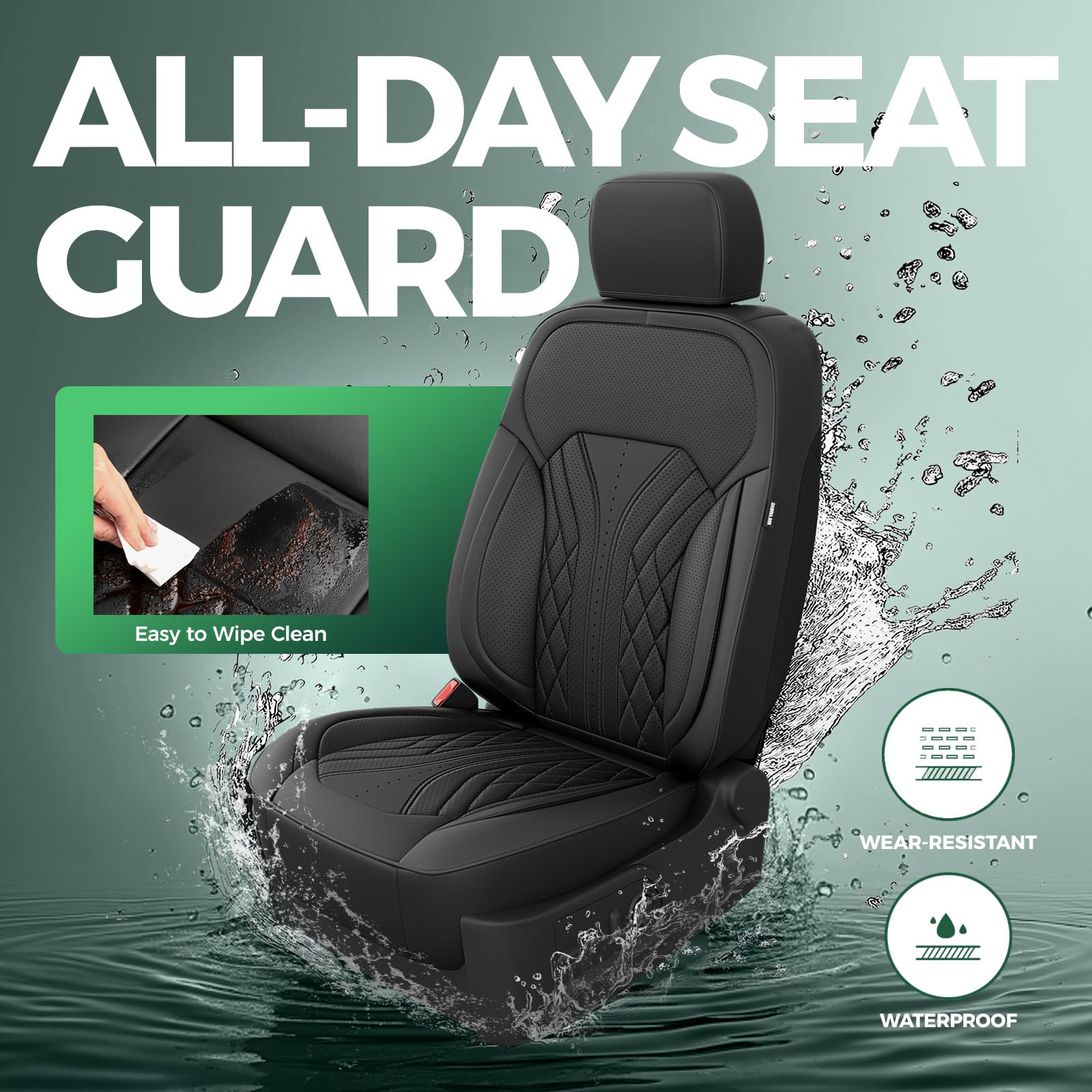 Rideposh waterproof faux-leather close-up highlighting wipe-clean surface.