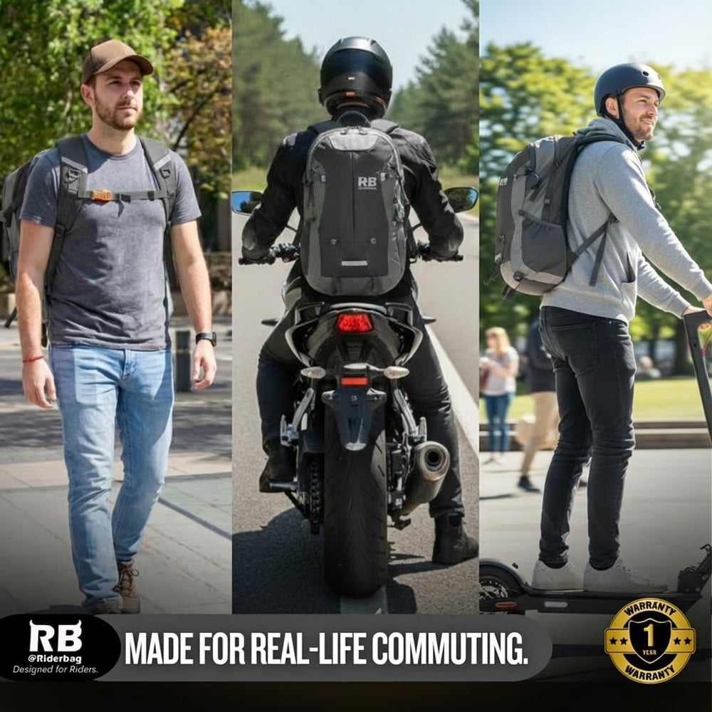 Riderbag side water pockets provide quick hydration on ride