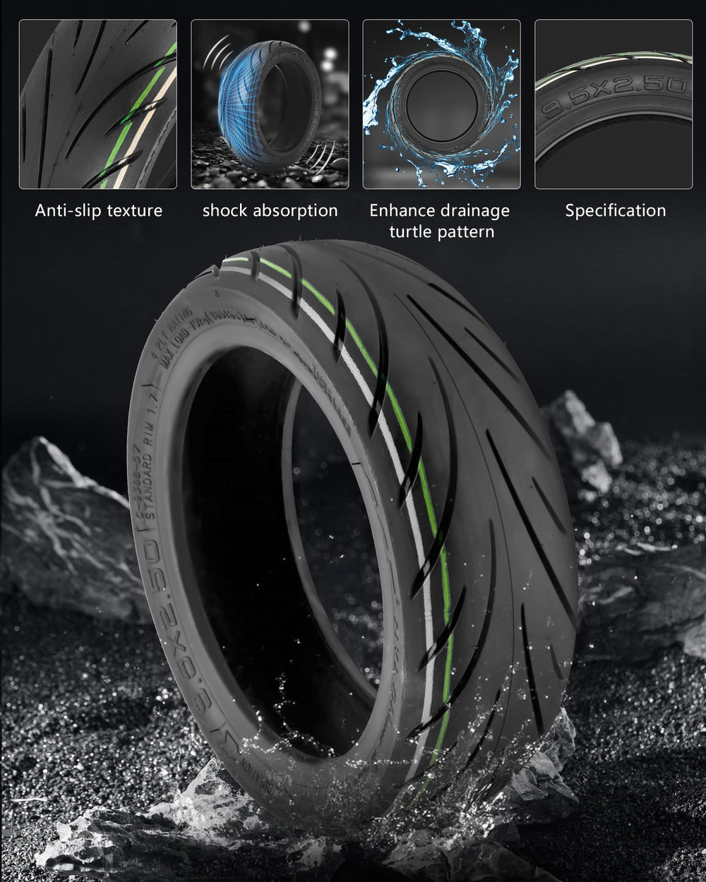 RidTianTek tubeless tire for KQi3 simplifies mounting and reduces puncture worries