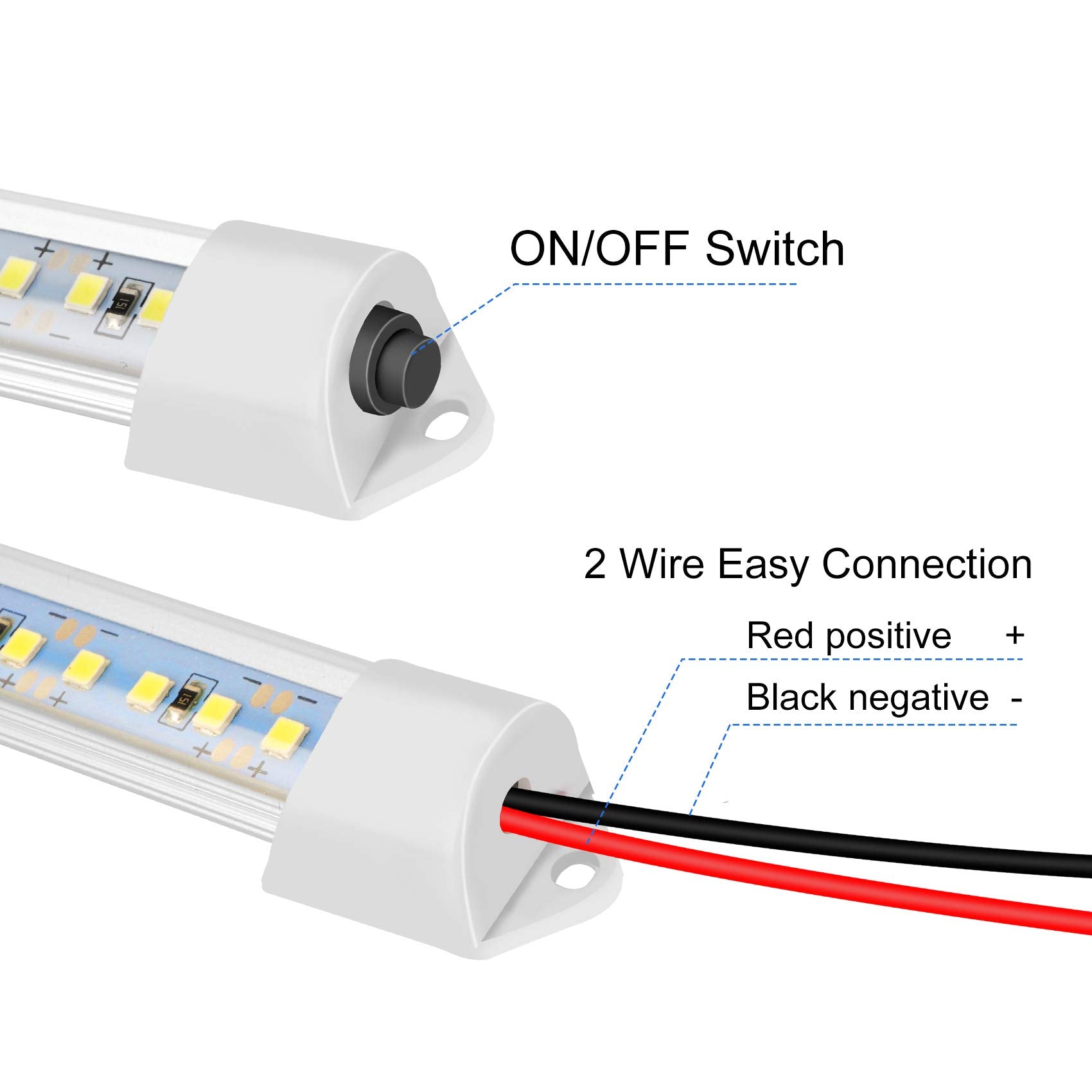 Rifachua 12V LED bar package includes hardware for quick setup