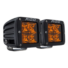 RIGID 20252-D Amber PRO Spot front view showing amber lens and dual beam capability.