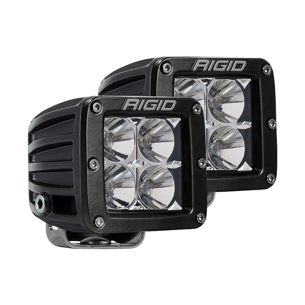 RIGID D-Series PRO flood beam front view demonstrates wide-area illumination