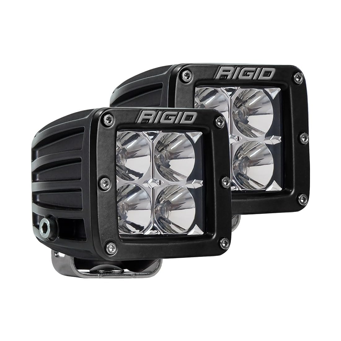 RIGID D-Series PRO flood beam front view demonstrates wide-area illumination