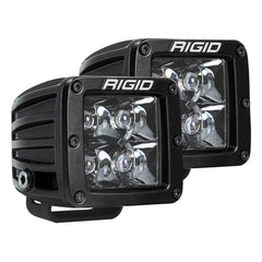RIGID D-Series PRO light pod spot Midnight Edition, front view, delivers compact high-output illumination.