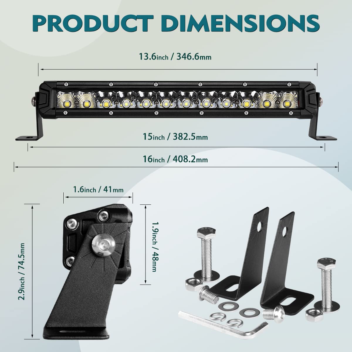 Rigidhorse light bar side profile showing slim design for roof mounting