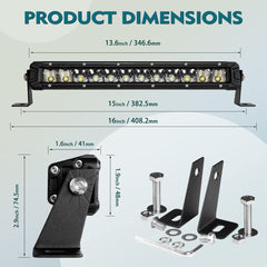 Rigidhorse light bar side profile showing slim design for roof mounting