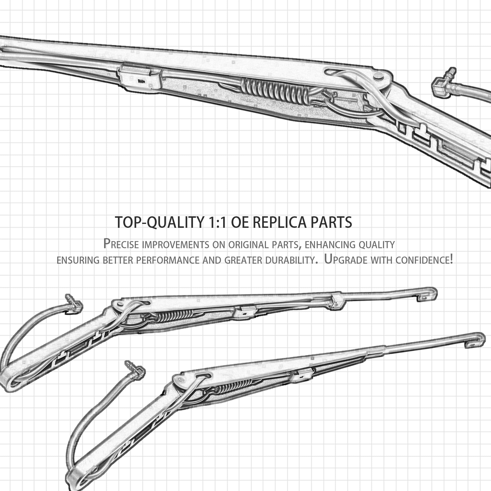 RigidWire wiper arm kit for Cadillac Escalade maintains smooth wipe action in snow.