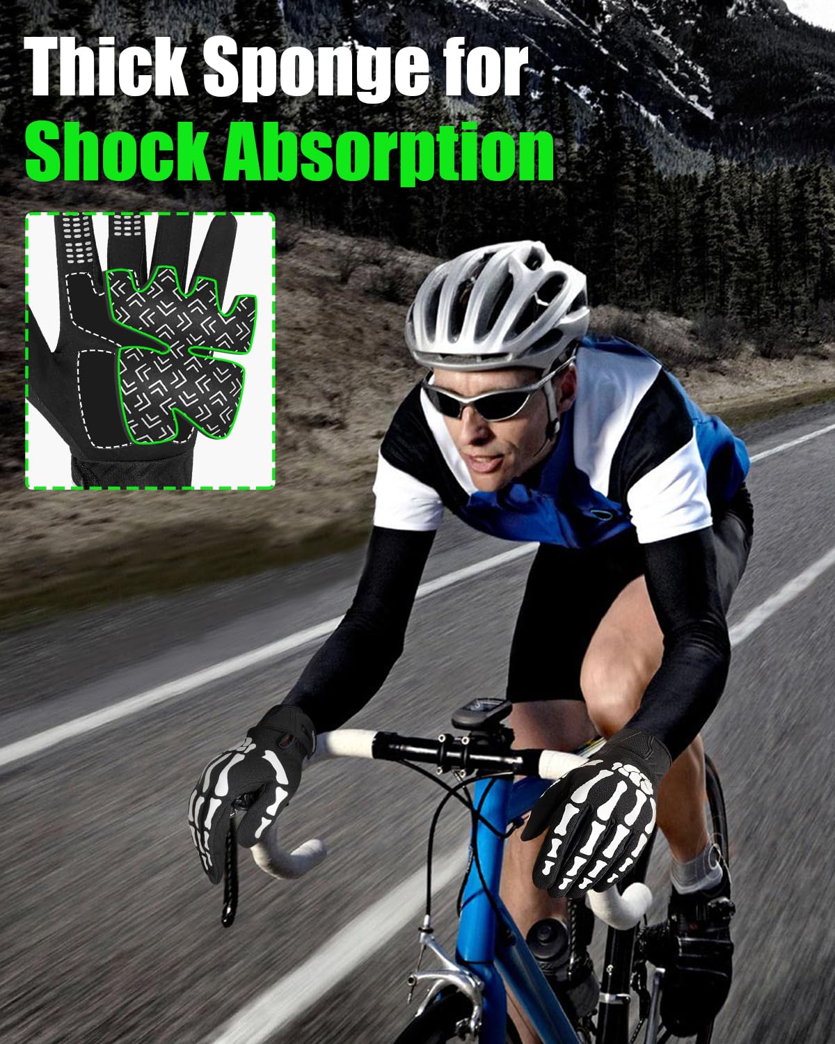 RIGWARL anti-slip silicone grip gloves secure traction on wet roads.