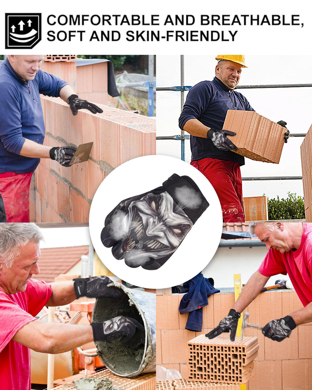 RIGWARL gloves back area features breathable mesh to keep hands cool.