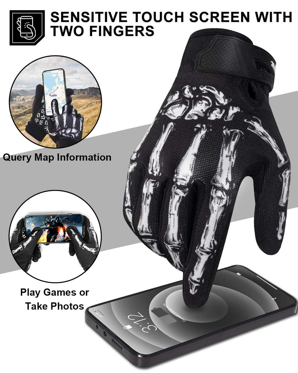 RIGWARL gloves palm-protection in action for a secure grip during riding.