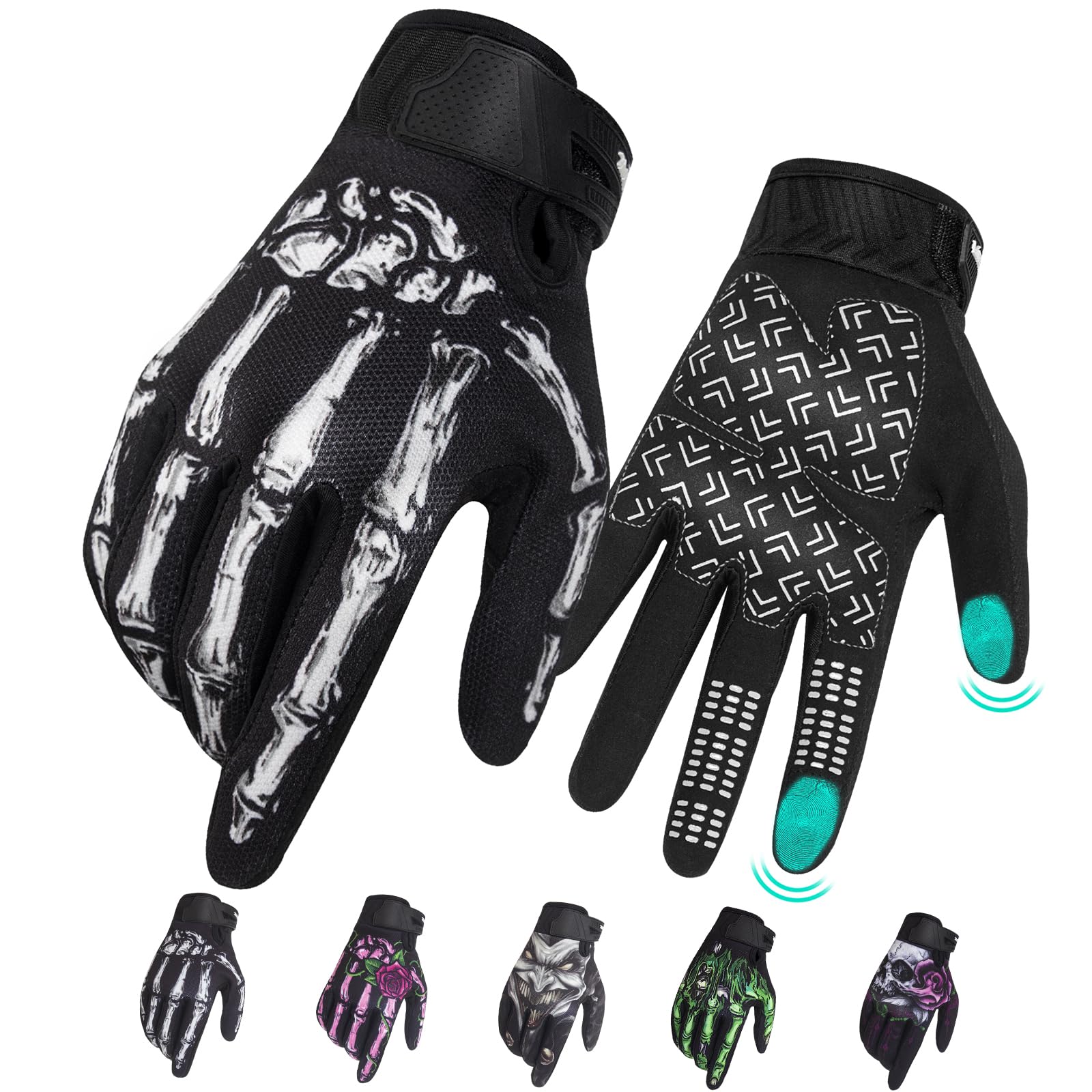 RIGWARL motorcycle gloves with thumb touchscreen for quick device use