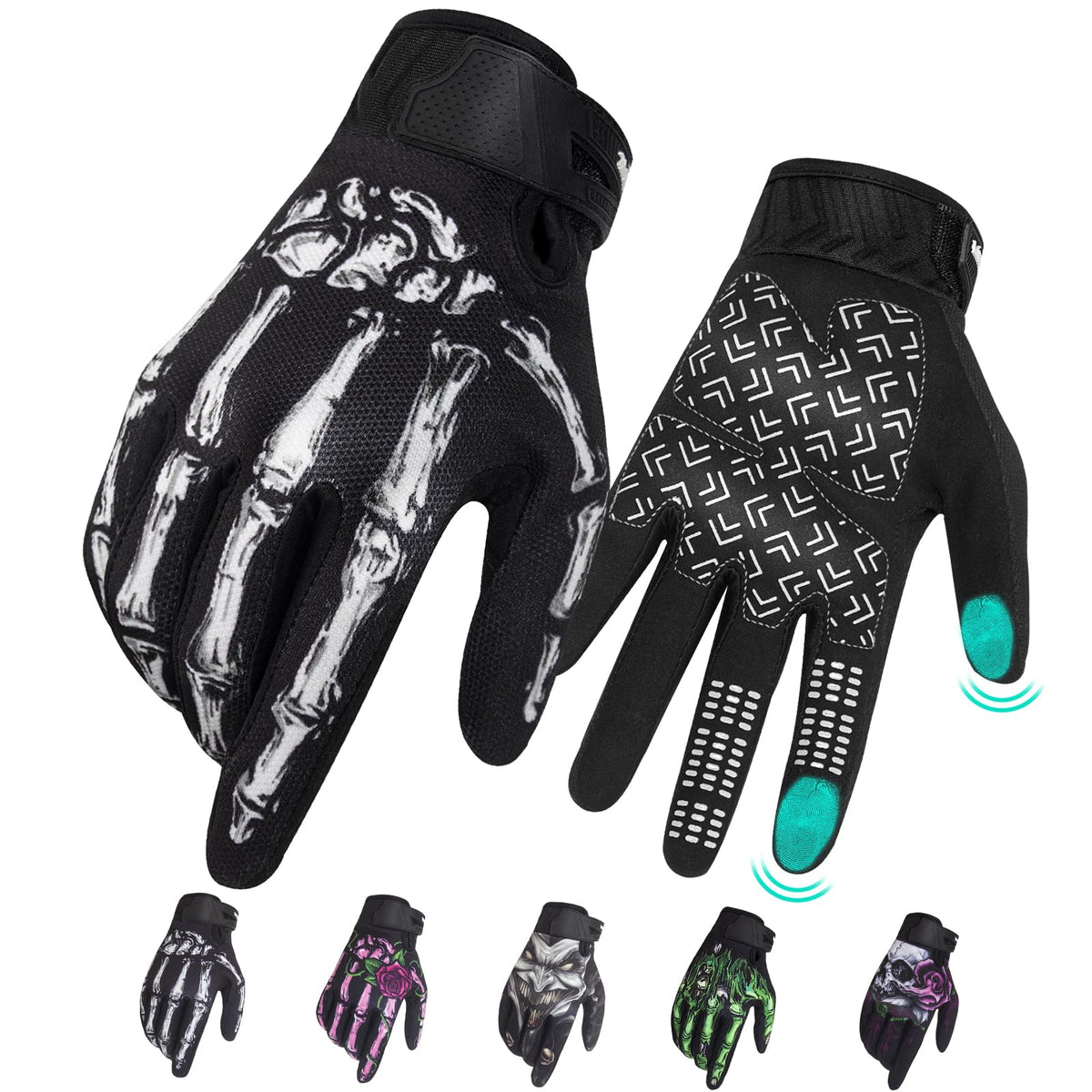 RIGWARL motorcycle gloves with thumb touchscreen for quick device use