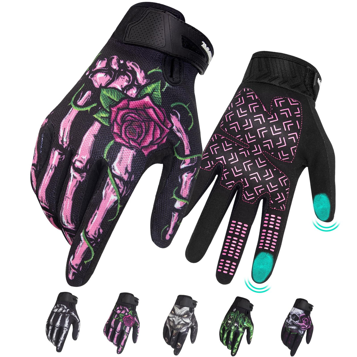 RIGWARL women's motorcycle gloves with touchscreen thumb and conductive fiber