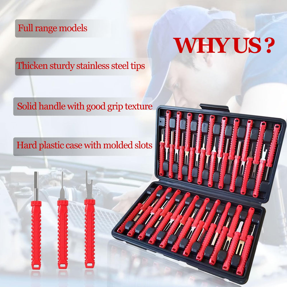 Depinning tools organized in a blow-molded case for quick access.