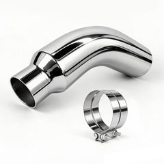 RILMATON chrome exhaust tip universal 4-6 inch elbow enhances look and rust resistance.