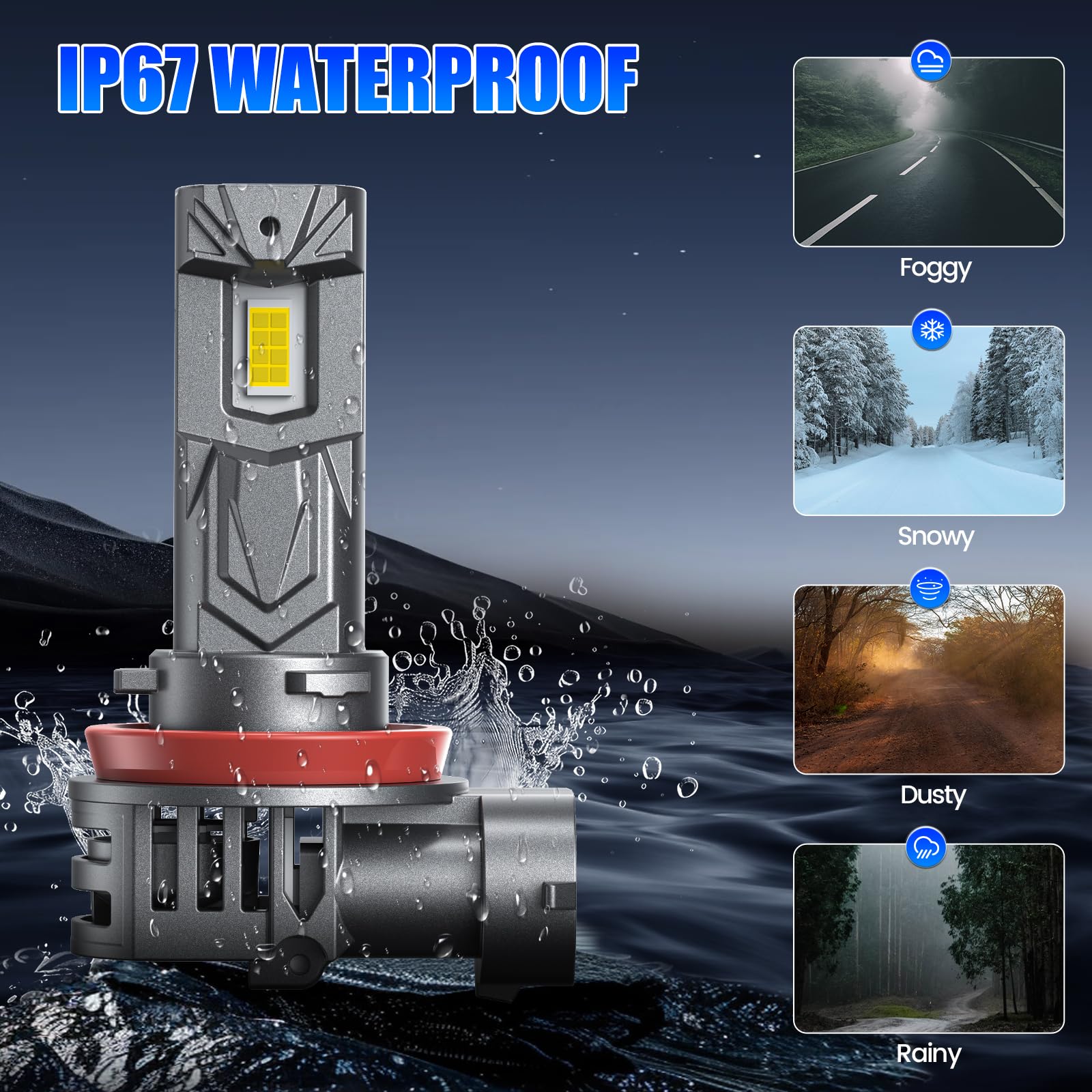rimthin IP67 waterproof fog bulbs are built for all-weather reliability.