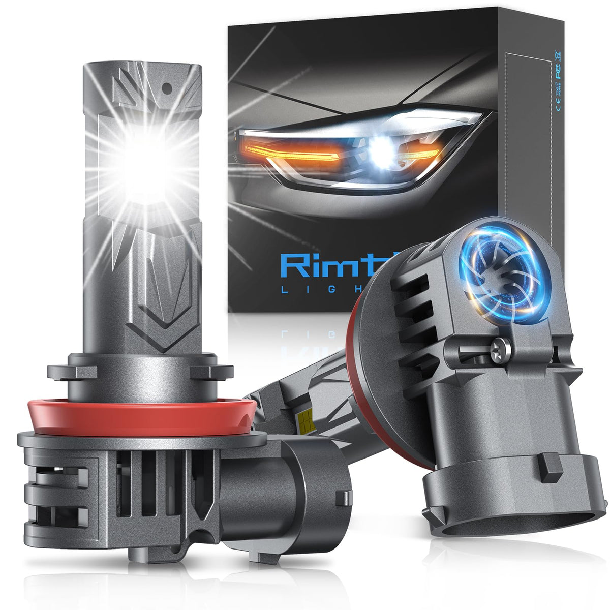 rimthin H11 bulbs in package view showing ready-to-install kit for easy upgrading.