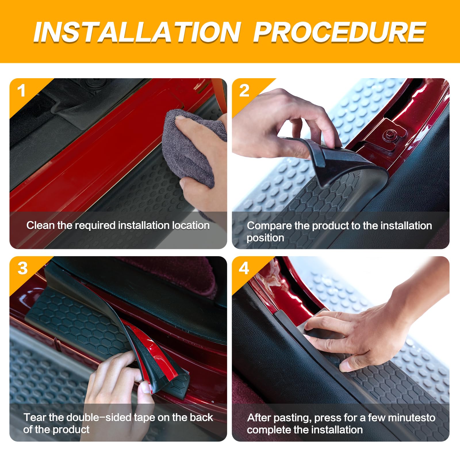 Rindoujin door sill guard after off-roading cleans easily and dries fast.