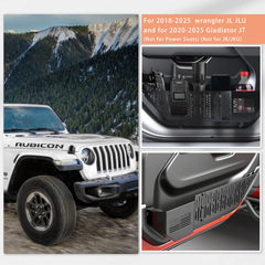Rindoujin door storage pocket open compartments keep gear organized on Jeep Wrangler.