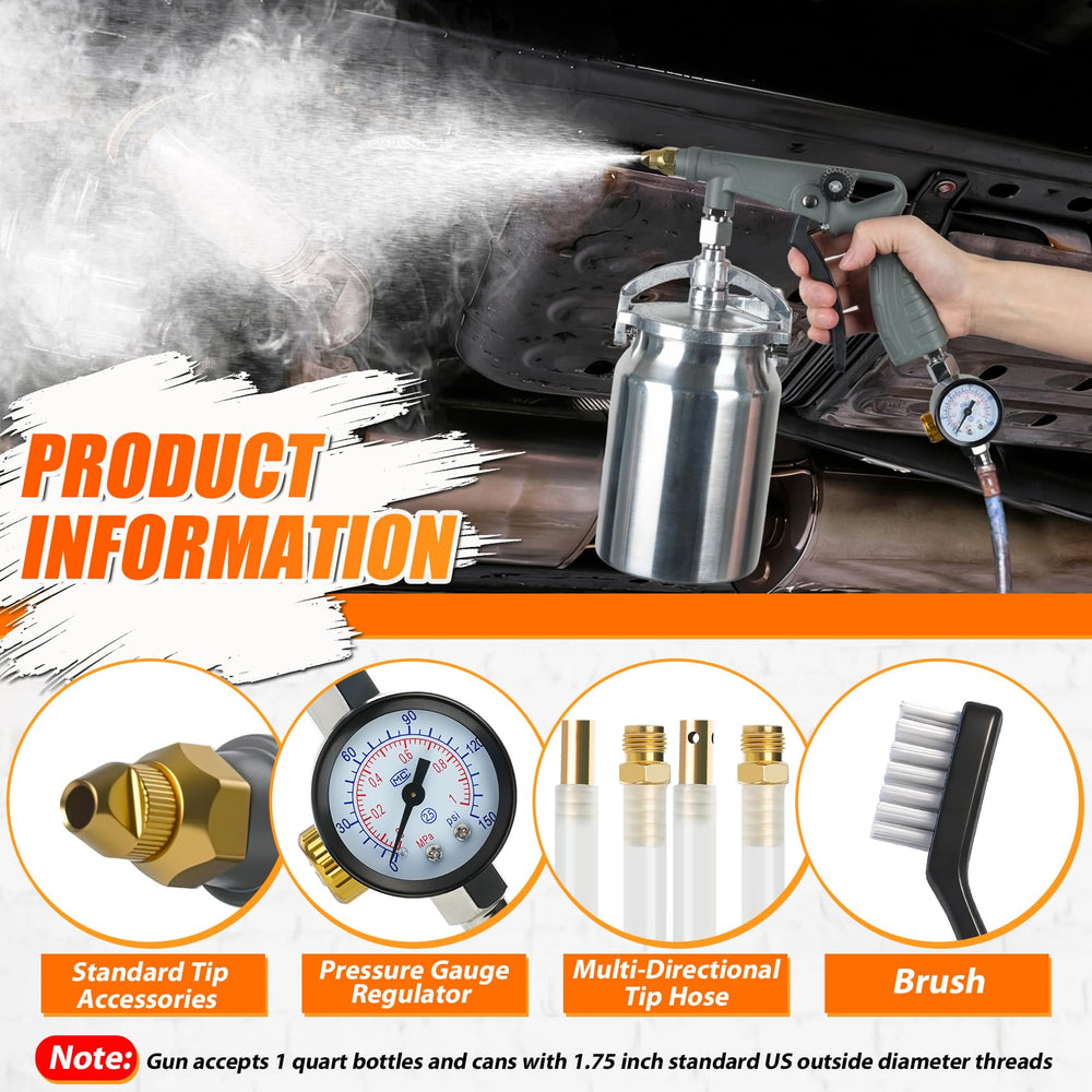 RIRC undercoating spray gun with 360° wand reaches frames and cavities.