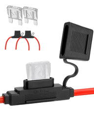 Riseuvo 2-pack inline maxi fuse holder front view with sturdy terminals for high-current protection.