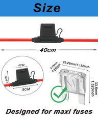 Riseuvo packaging showing 2-pack fuse holder and included 80A maxi fuses.