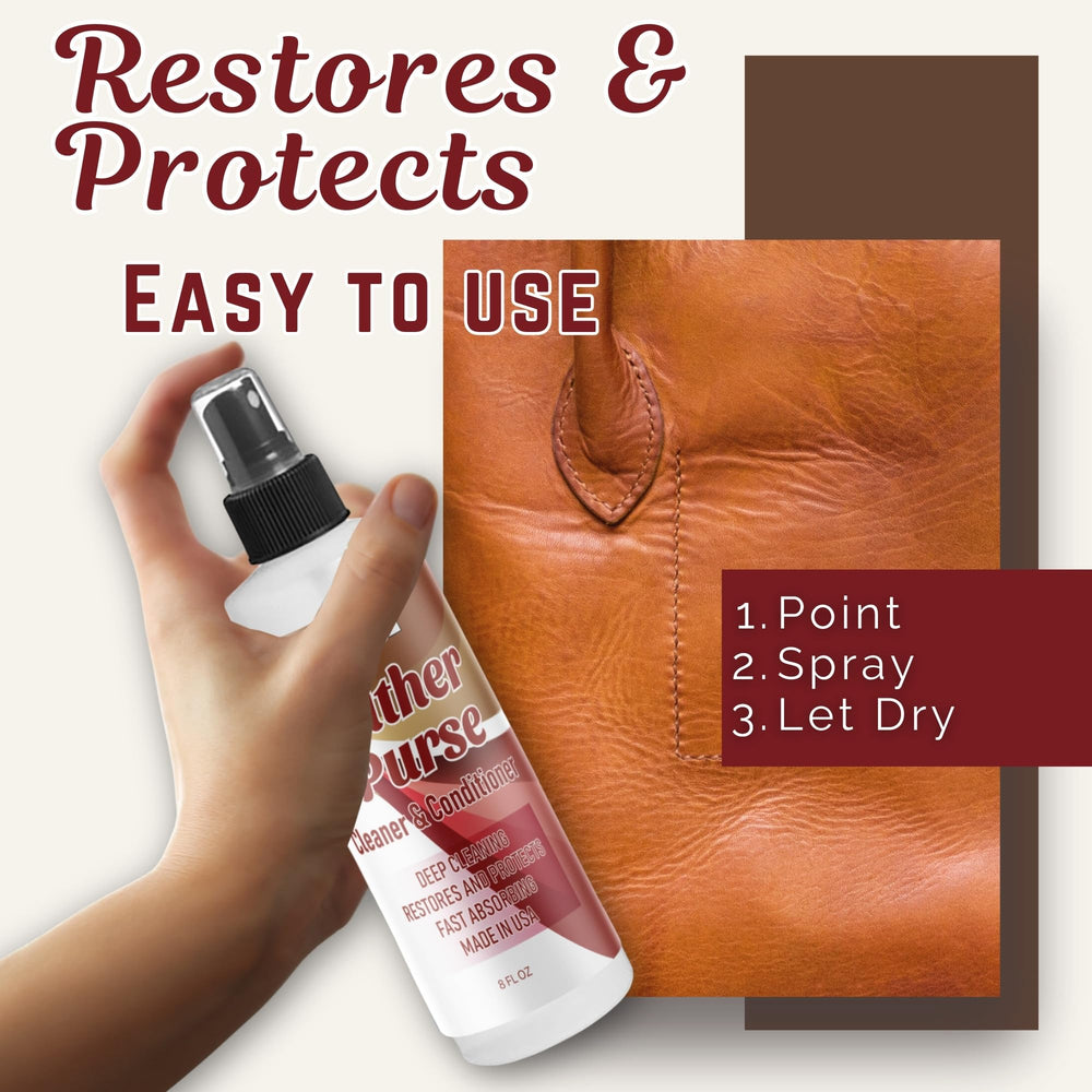 Riverside Essentials Leather Purse Conditioner bottle delivering deep hydration