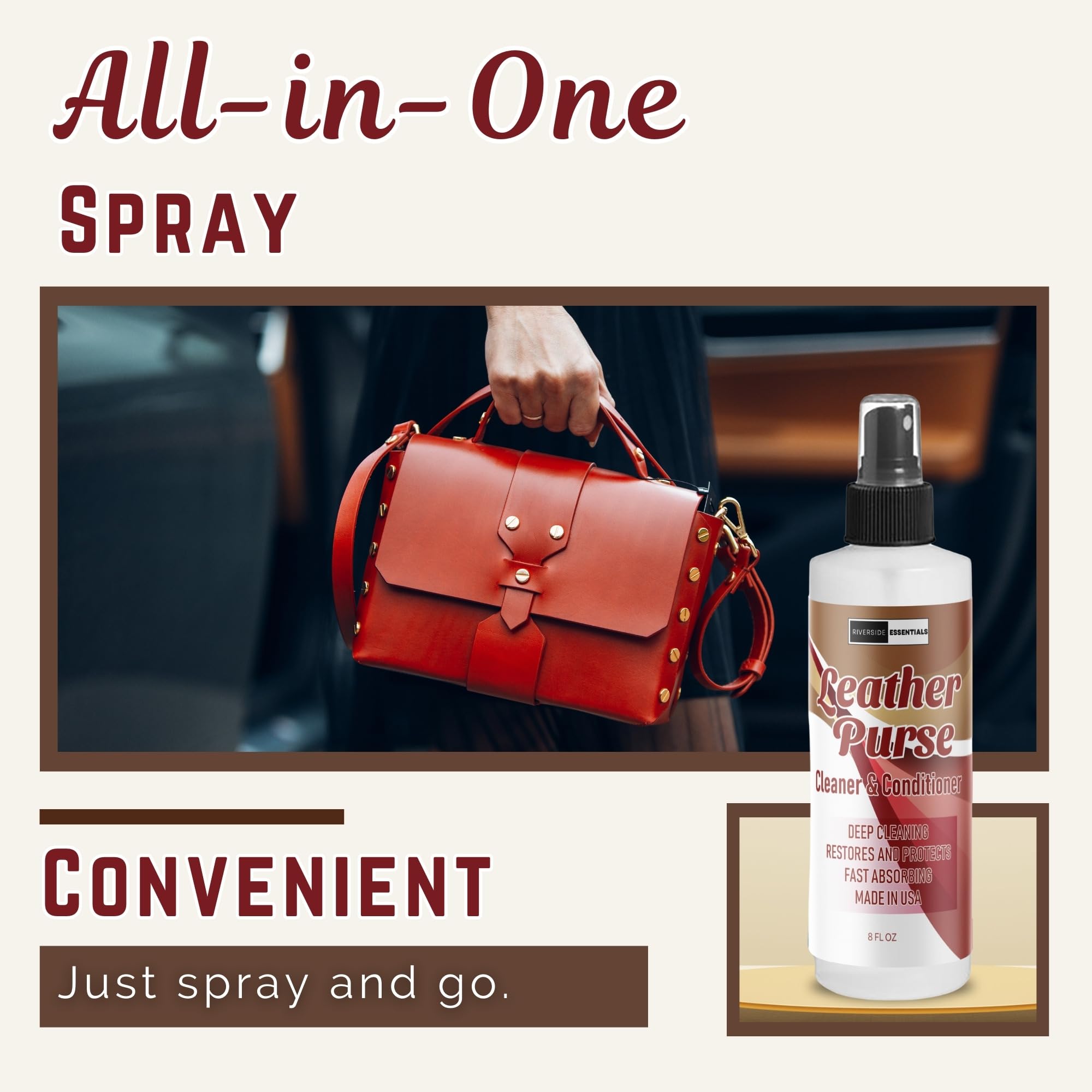 Riverside Essentials Multi-Purpose Leather Care for purses and more