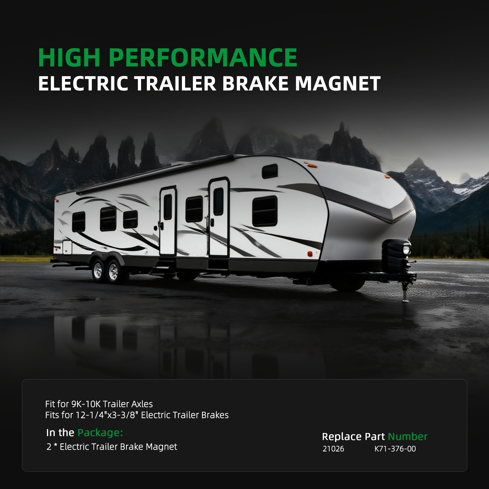 Riyhch electric trailer brake magnet set 2 side view demonstrates corrosion-resistant materials suitable for outdoor trailer use.