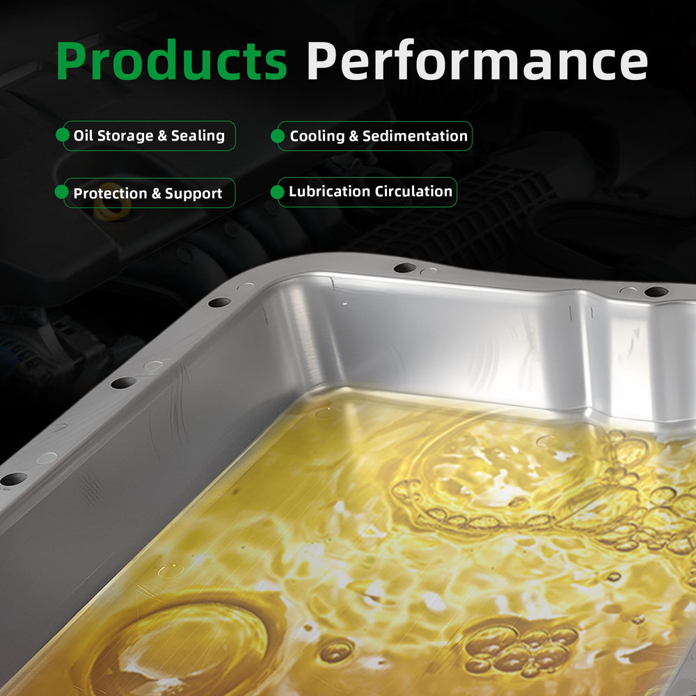 Riyhch pan depth 2-5/8 inches supports correct oil capacity.