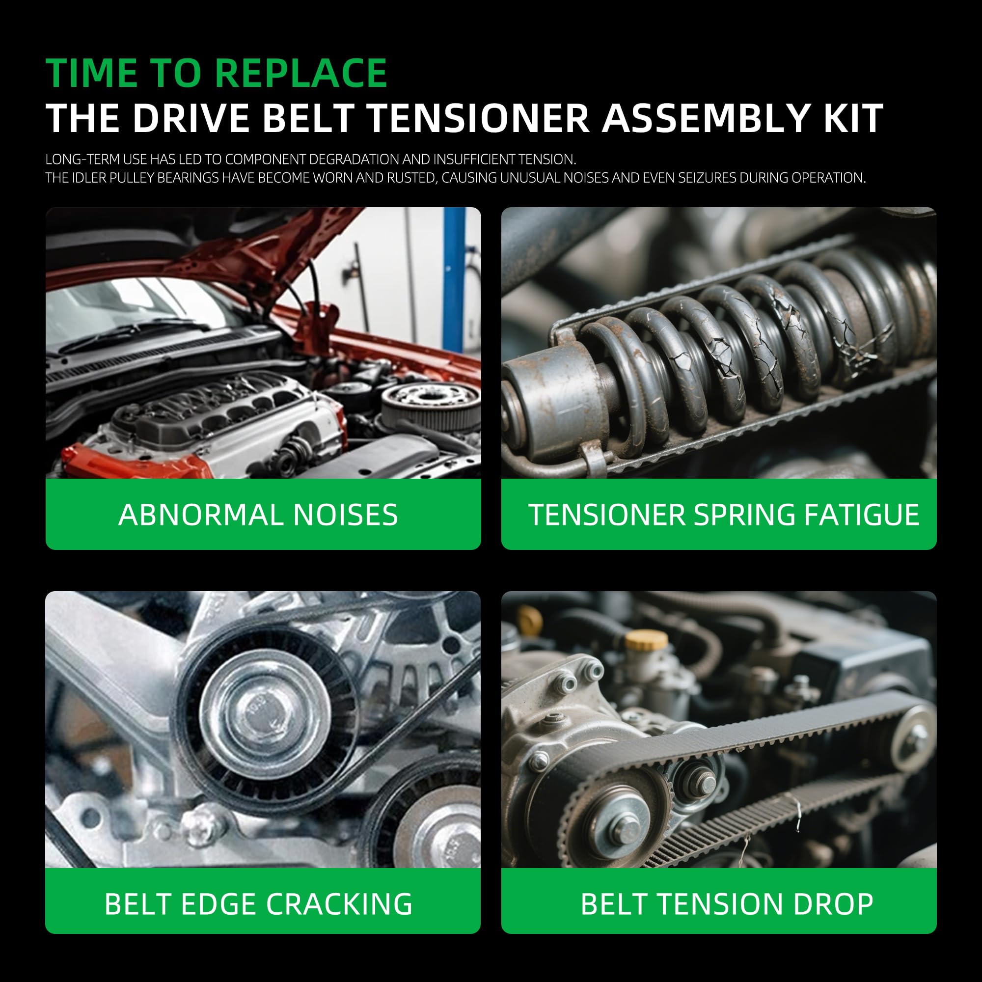 Riyhch serpentine belt kit complete package for Dodge Ram