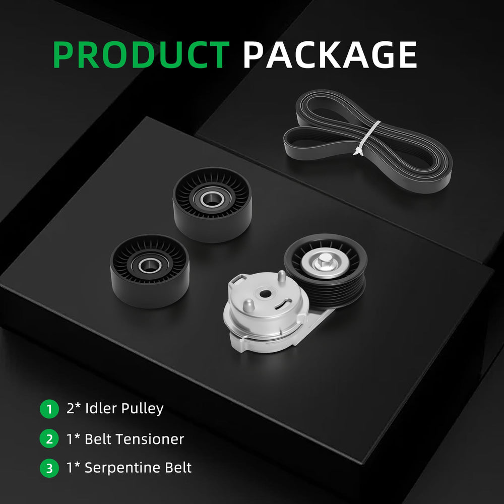 Riyhch serpentine belt kit with pulleys for Dodge Ram installation