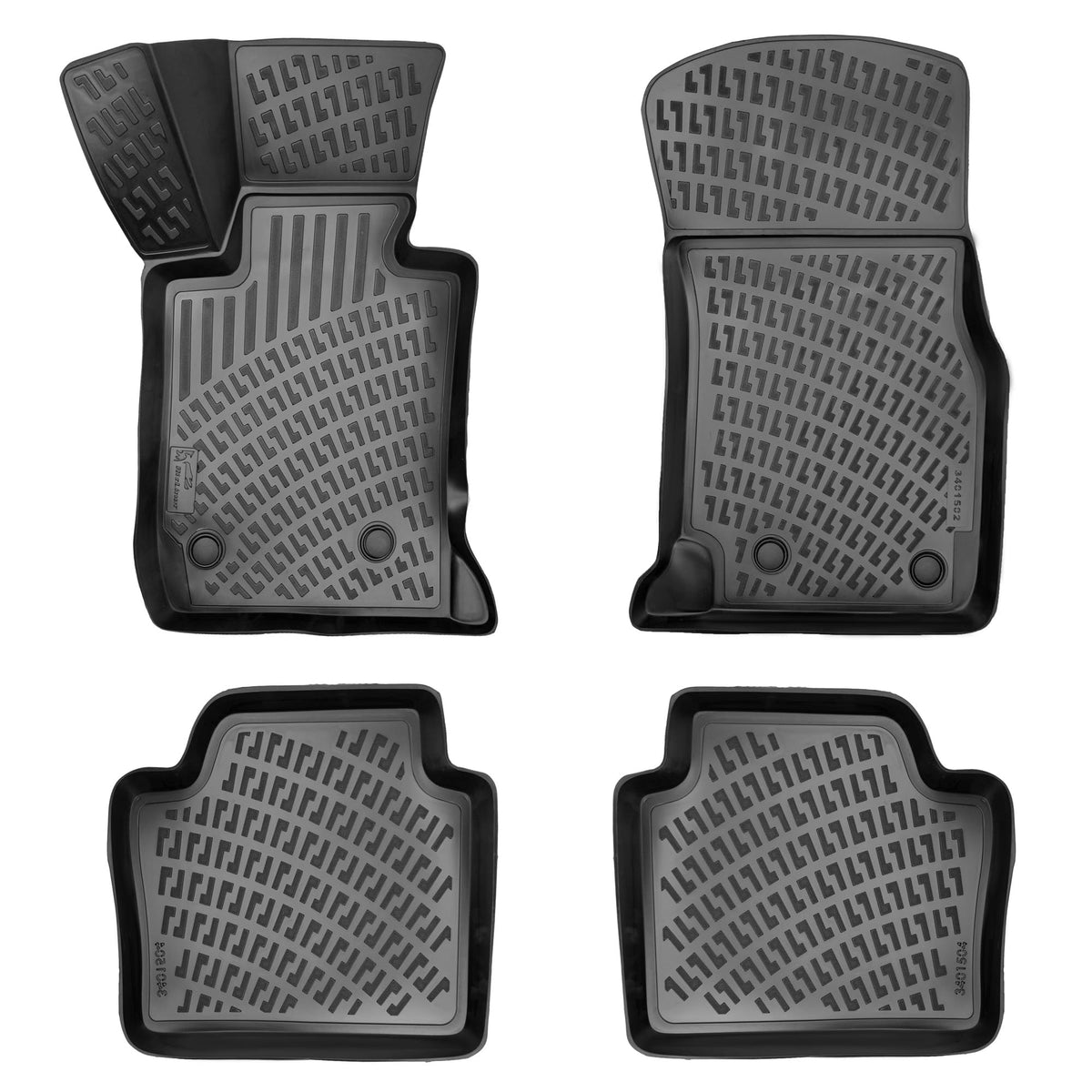 RizLiner BMW 3 Series front floor mats with precise 3D fit for all-weather protection.