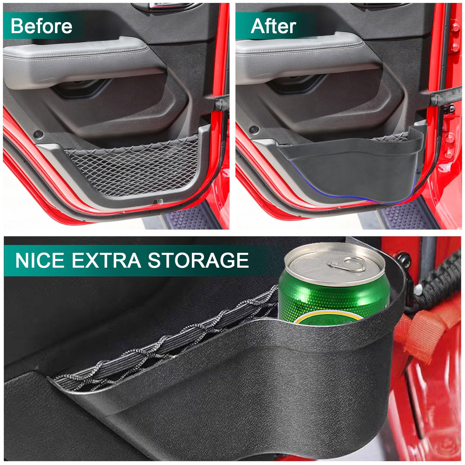 Rizwanjin durable material door pocket resists wear and wipes clean easily.