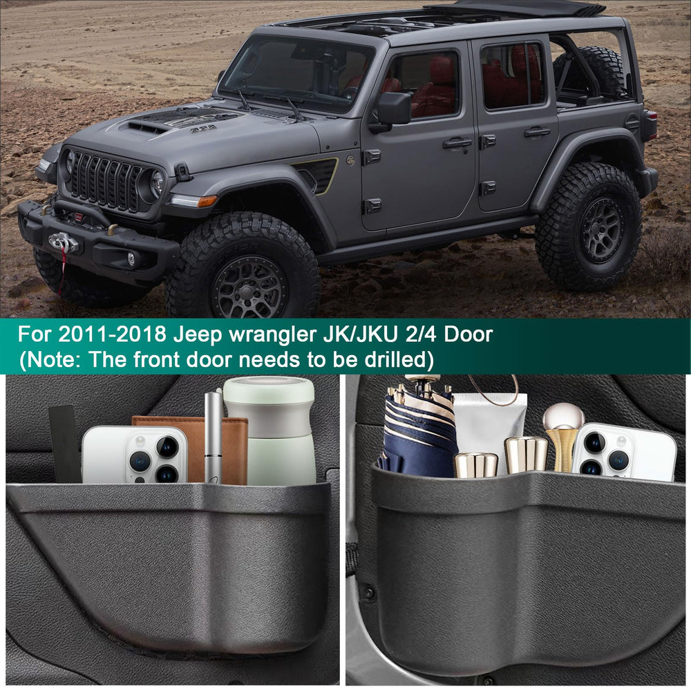 Rizwanjin rear door pocket organizes gear to reduce clutter in your JK.