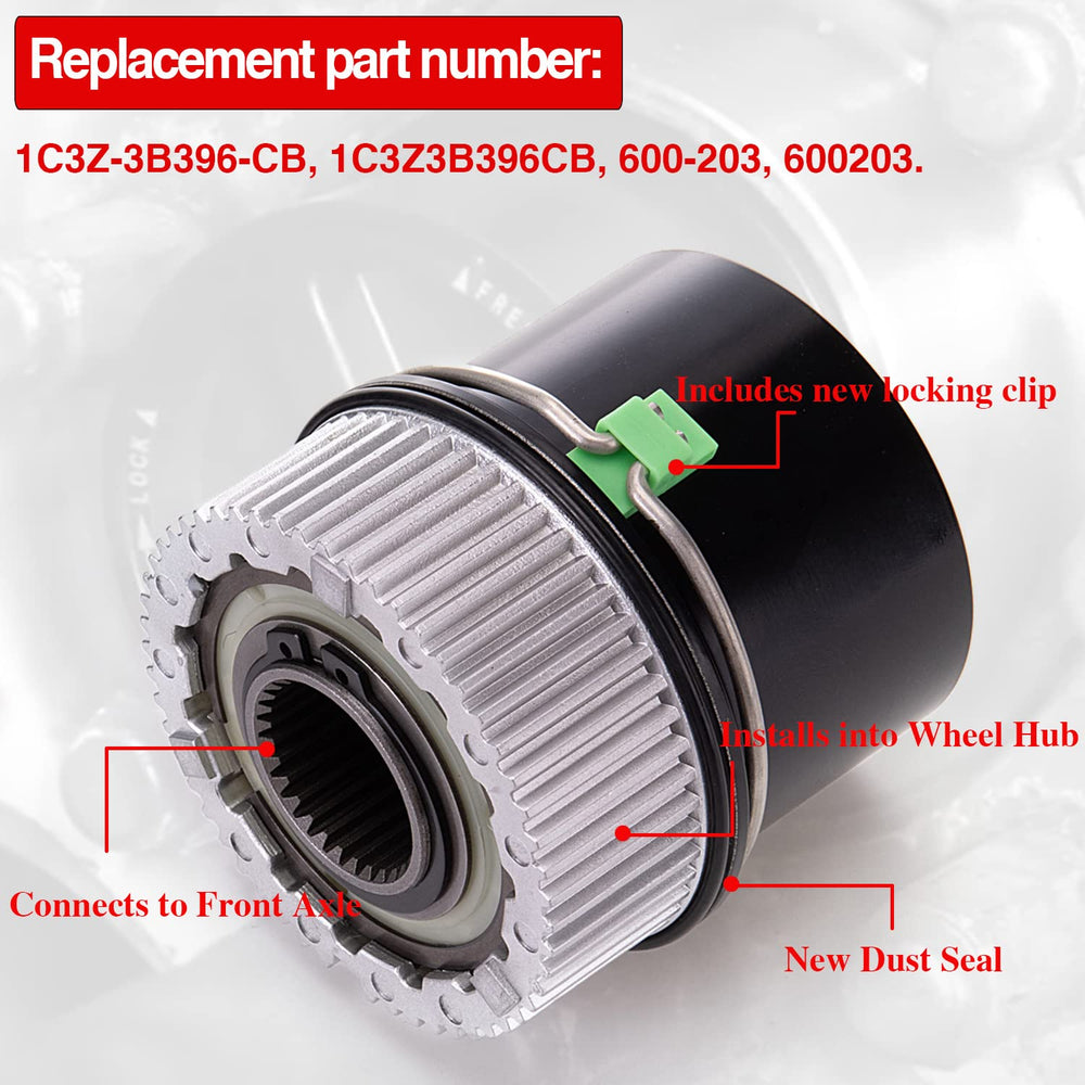 RJSPHH 4WD hub rear-right view, replacement-ready setup.