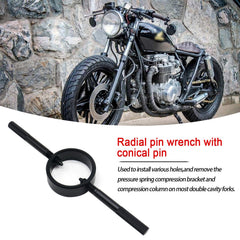 RJSPHH fork oil level tool in use measuring precise oil level