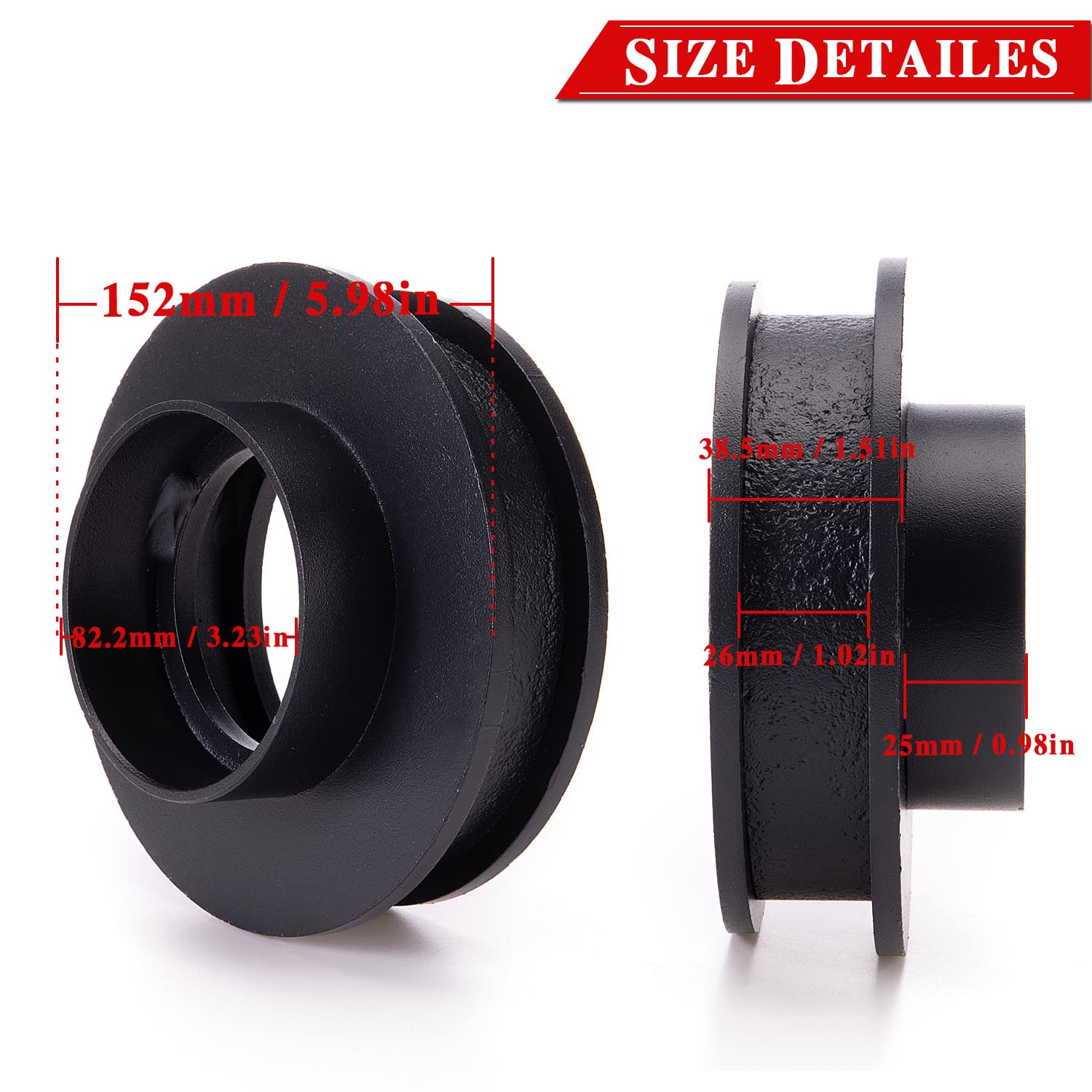 RJSPHH front leveling lift kit 3in for GMC Sierra 1500 improves tire fit and ride height.
