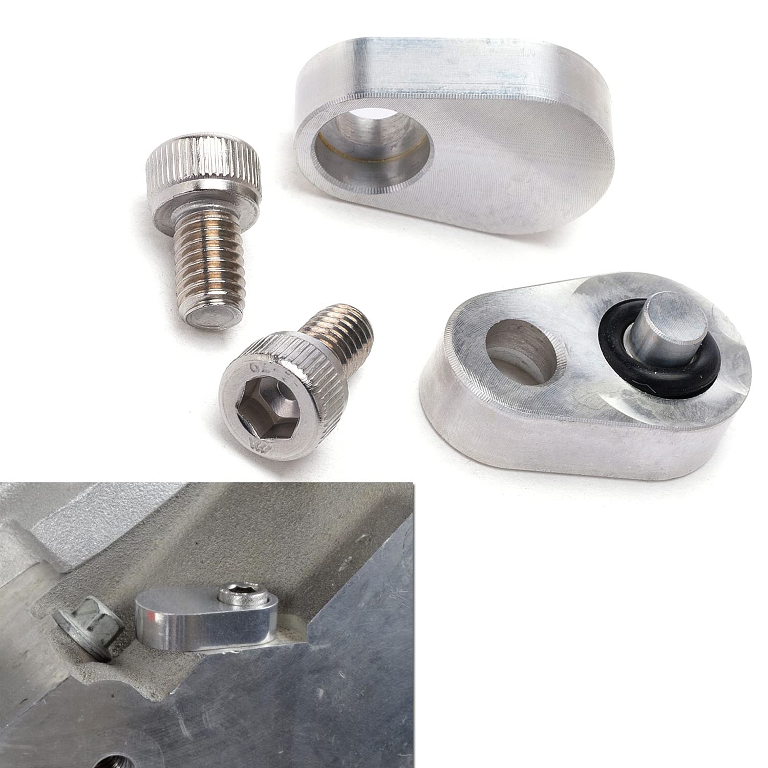 RJSPHH LS steam vent crossover front view with billet plates for tidy coolant routing