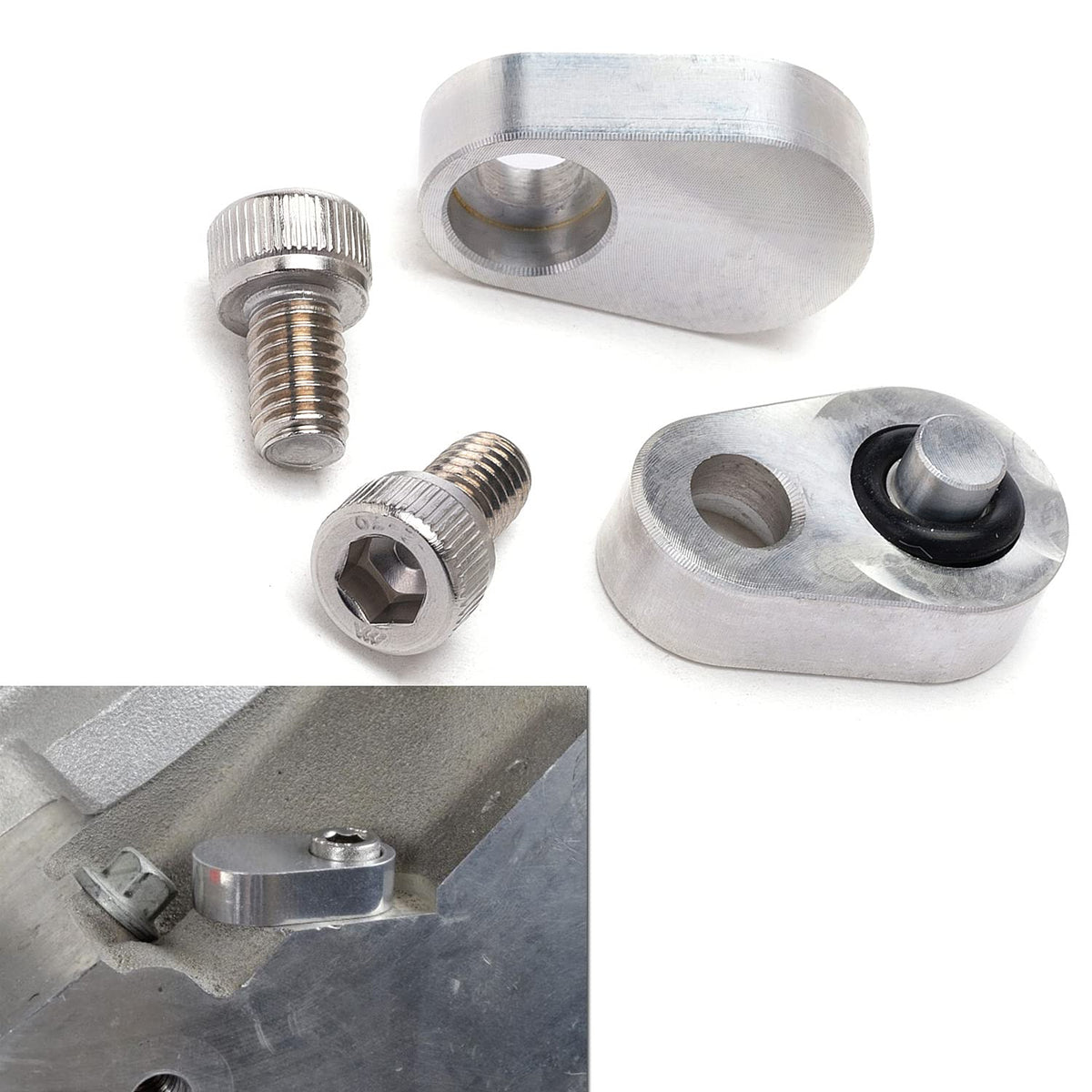 RJSPHH LS steam vent crossover front view with billet plates for tidy coolant routing
