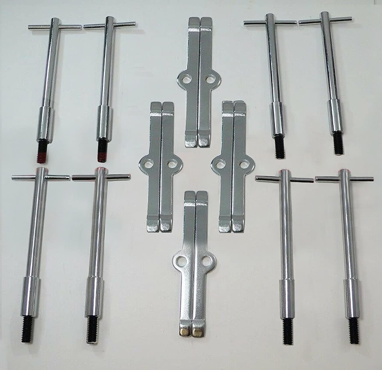 RJSPHH valve-cover t-bar set with chrome spreaders for even bolt pressure on V8 engines.