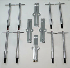 RJSPHH valve-cover t-bar set with chrome spreaders for even bolt pressure on V8 engines.