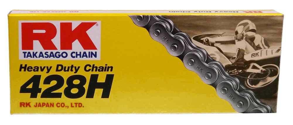 RK Racing Chain M428H-140, front view, built for street and off-road durability