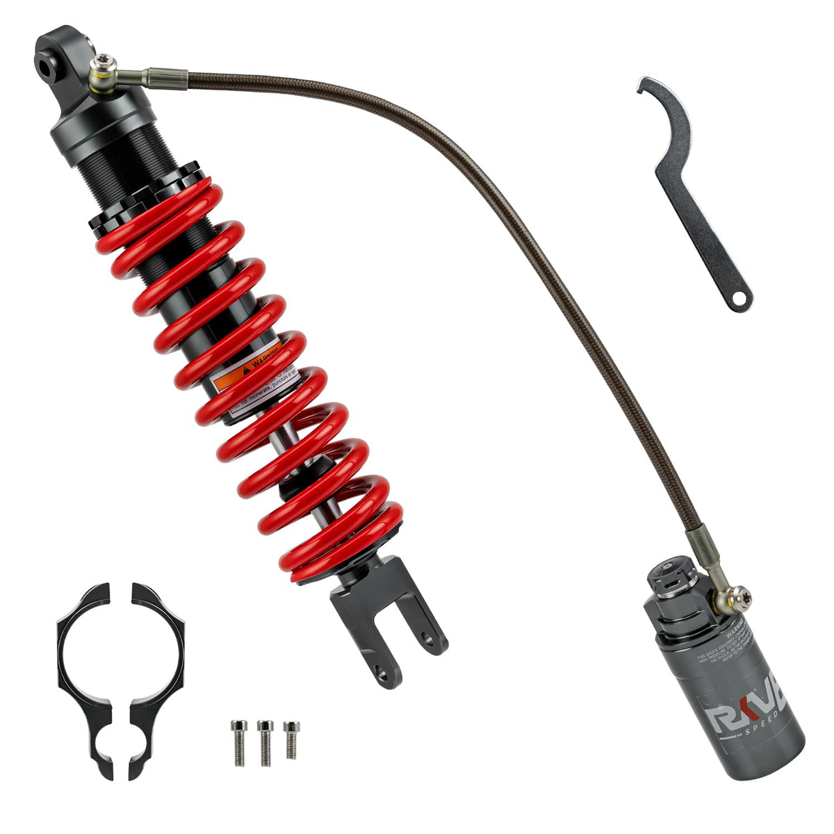 RKV86 adjustable 395mm rear air shock installed on Honda Sportrax for smoother, controlled rides