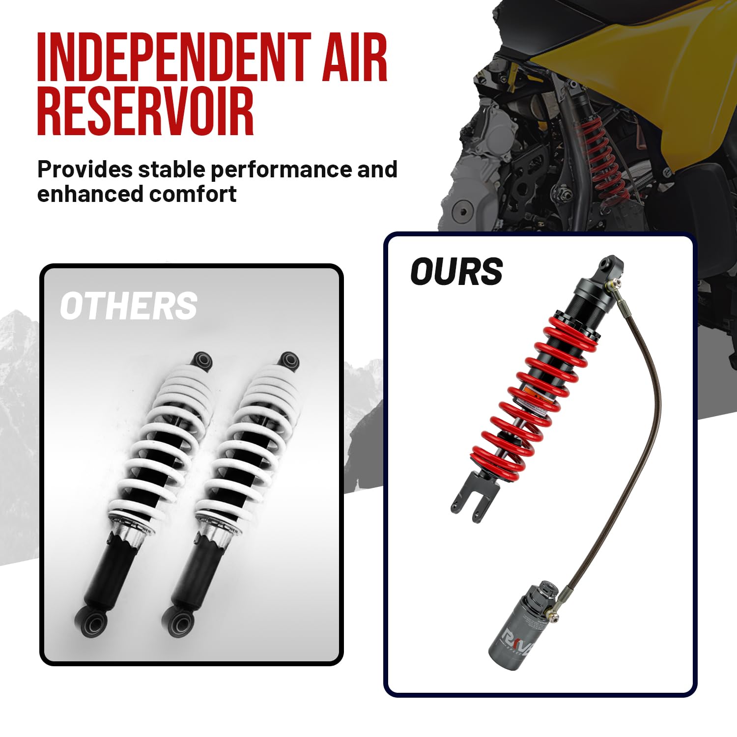 RKV86 durable solid steel and aluminum alloy construction for ATV shocks
