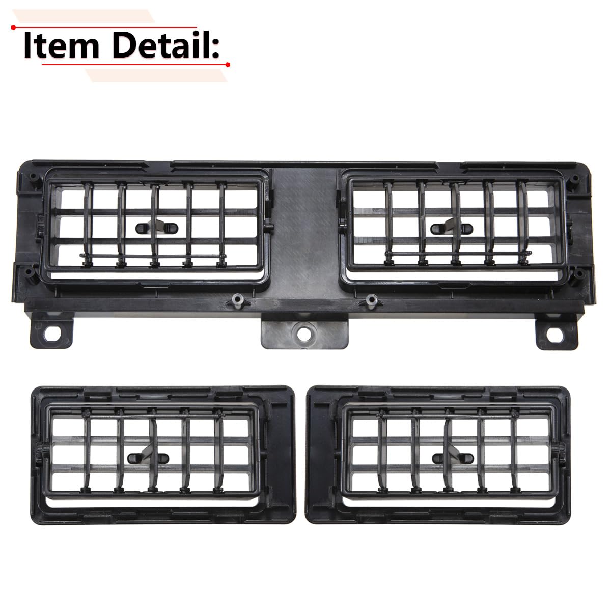 RLB-HILON dash vent grille closeup highlights durable plastic build.
